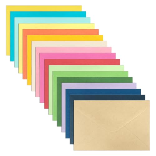Nhgkju Farbige Briefumschläge, 85 Stück Bunte Briefumschläge in 17 Farben (16x11cm), Hochwertige Farbige Umschläge für Geschenke, Geburtstage, Hochzeiten und Partys