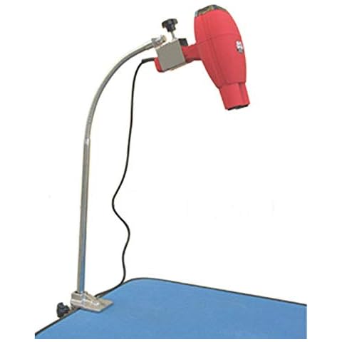 SudaTek Heavy Duty Dog Pet Foldable Grooming Table Hair Dryer Stand Holder Hands-Free Stainless Steel Groomers Third Arm with Clamp Cover