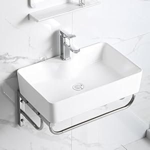 Holgve ISNILYBSV Keramik Eckwaschbecken 15.7inchX40cm