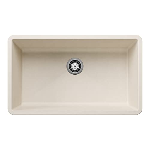 BLANCO-443084-PRECIS-SILGRANIT-Super-Single-Undermount-Kitchen-Sink-32-L-X-19-W-Soft-White BLANCO 443084 PRECIS SILGRANIT Super Single Undermount Kitchen Sink 32 L X 19 W Soft White