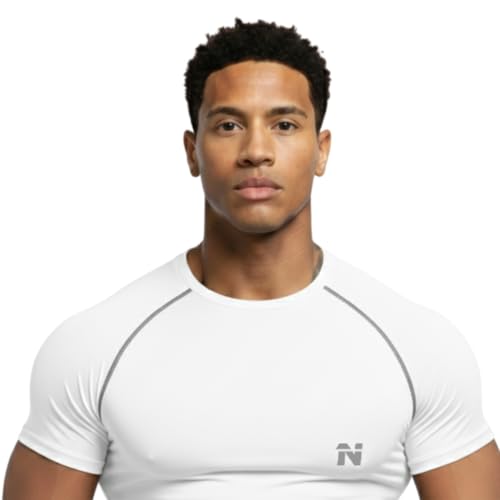 Image of NINQ Half Sleeve Compression T-Shirt - Men's Athletic & Sports Tights for Fitness Gym