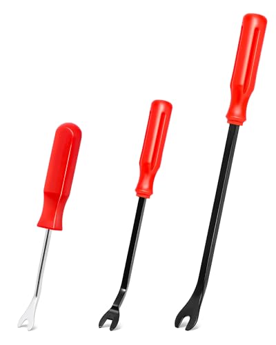 YSPAMER 3Pcs Auto Fastener Remover Trim Rivet Removal Tool Kit for Car Door Panel Dashboard (Red)