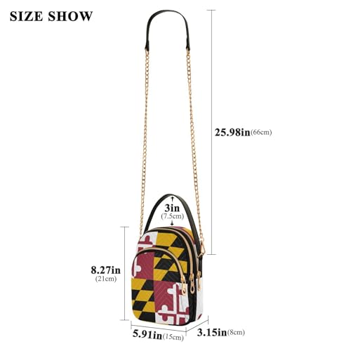 Patriot Cell Phone Purse Maryland Flag Crossbody Handbag Durable Shoulder Bag Sturdy Travel Pouch Compact Chic Bag for Women Everyday Use Country Flag Holiday Birthday Gift3