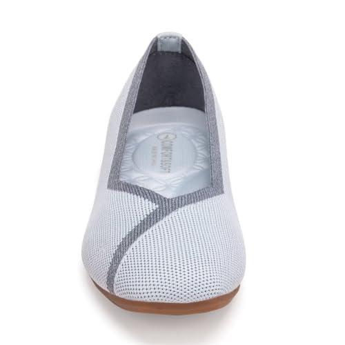 Image of Frank Mully Women Square Toe Flat Shoes Comfortable Knitted Flats