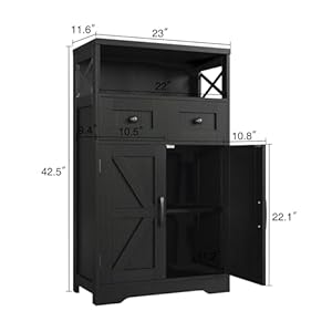 Black storage cabinet with drawers and shelves freestanding black kitchen pantry storage cabinet floor storage cabinet hutch cupboard black for diningliving roomhome office  urban country home decor