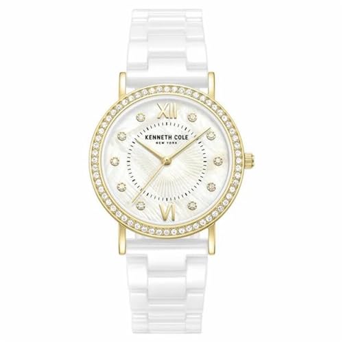 KENNETH COLE FW24 with 3 Hands White Dial White Strap Watch for Women - NTKCWLG0062801LD