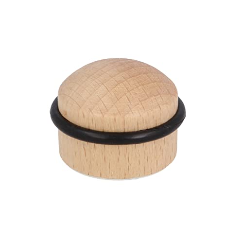 Gedotec Butoir de porte en bois avec caoutchouc amortissant - Couleur hêtre - 1 butoir de porte de qualité supérieure - Herbert - Butée de porte au sol à...