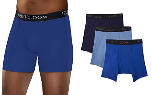 Fruit of the Loom 4 Pack Men Breathable Trunk Briefs (Black/Grey, XX-Large)