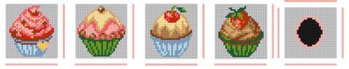 Image of Crafting Spark Counted Cross-Stitch Kit on Plastic Canvas with Cupcakes. Cute Chart 5.12x4.72x4.72 inches 162CS. 7 Count Plastic Canvas Sheets. Perfect for Embroidery & Needlecraft Amateurs