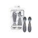 ezpz Tiny Spoon - Silicone Feeding Spoon Twin Pack (Gray)