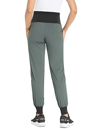 Poshglam Women's Maternity Joggers Casual Scrub Pant Quick-Dry Workout Active Pants(Dark Grey, X-Large) #TOP4