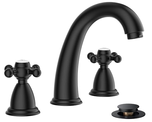 Grifo negro mate para lavabo de 8 pulgadas ideal para casas rurales y caravanas modernas