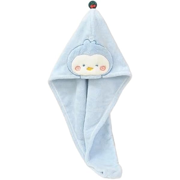 Душевая шапочка Coral Fleece Hair Drying Cap, 1 шт. — мягкое впитывающее полотенце для ванной и школы (синее)