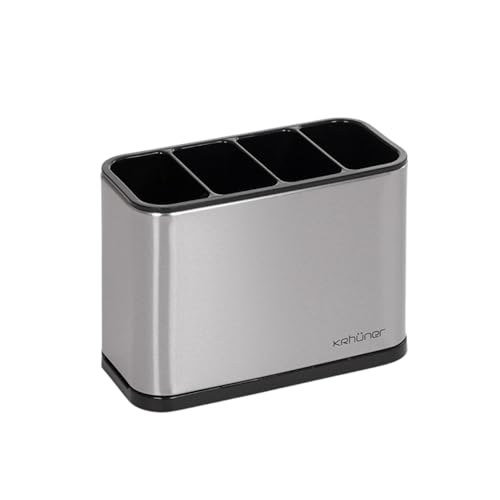 Genérico Escurridor de Cubiertos de Cocina de Acero Inoxidable, 4 Compartimentos con Bandeja de Drenaje Desmontable