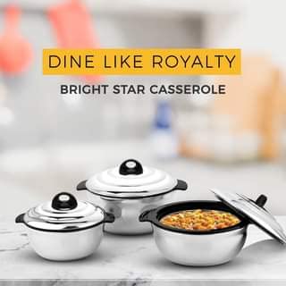 Insulated Stainless Steel Casserole with Lid, Hot Pot Food Warmer/Cooler -Thermal Soup/Salad Serving Bowl 1600,2500,3500 ML