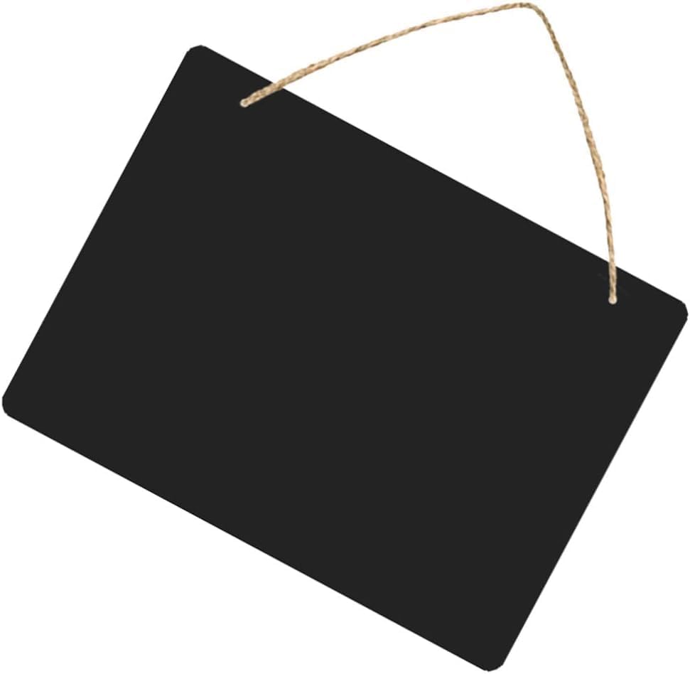 4 Pack Hanging Chalkboard Signs, 9.84x8 inch Double Sided Acrylic Black Chalkboards with Jute Rope for Home, Party, Store, Office, Garden (4pcs) - Image 3