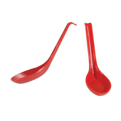 FSE 7200PR Soup Spoon, 5/8 oz., 6" x 1-3/4", Break-Resistant, Dishwasher Safe, Melamine, Classic, Pure red, Pack of 12