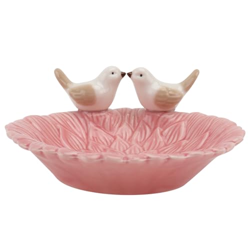Ipetboom 1 Pieza bandeja de almacenamiento de joyas Porcelana bandeja de almacenamiento de anillo oro Lámina escurridor de platos organizador de almacenamiento de joyas rosa