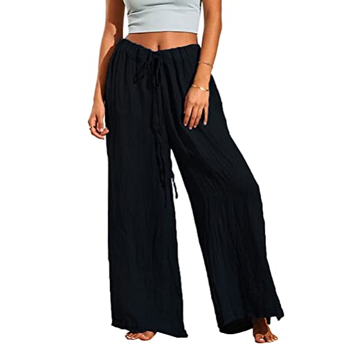 Onsoyours Freizeithose Damen Sommer Lang Weites Bein Sommerhose Loose Fit...