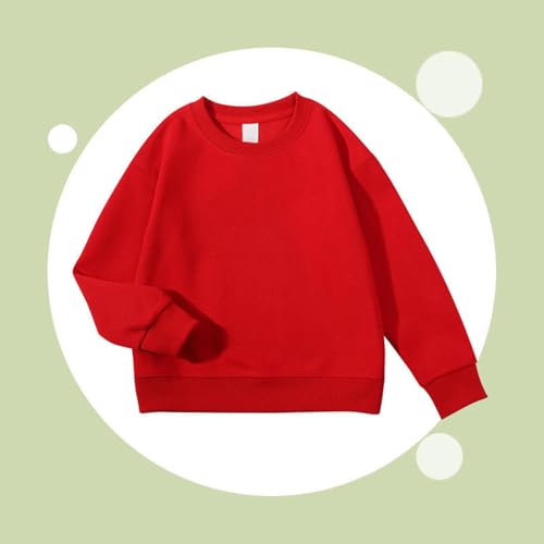Cute Boys Girls Cotton Sweatshirt Long Sleeve Crewneck Fleece Pullover Tops Casual Comfy Oversized Solid Outfits Fall Clothes3