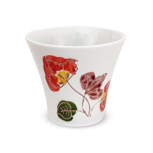 ジェイキッチンズ(J-kitchens) ジェイキッチンズ 勲山窯 日本酒 グラス 電子レンジ対応 波佐見焼 日本製 (酒 ・ 冷酒 おちょこ 柄 130cc 磁器) 彩花