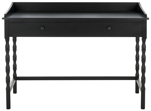 SAFAVIEH Home Collection Astaroth Matte Black 2-Drawer Computer Table Office Writing Desk