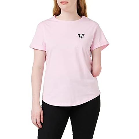 Camiseta Disney Mickey Face Rosa para Mujer Cover
