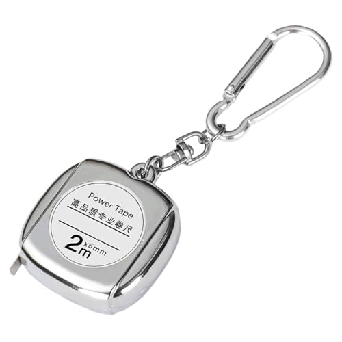 メジャー 巻き尺 定規 テープメジャー メートル巻き尺 キーホルダー付き ポケットサイズ2m 鋼製精密測定 アウトドア用 ABS素材 軽量30g 4x4cm 携帯便利グッズ