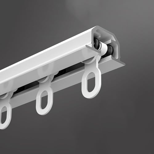 Silent Curtain Tracks Set - Ceiling-Mounted Invisible Curtain Rail for Room Dividers, Ideal for Home, Office, Hospital - 160cm/5.2ft (2 x 80cm) - White