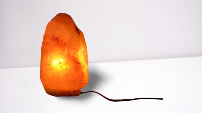 ONEarth Natural Rock Himalayan Salt Lamp (Medium, 2–3 kg) | Handcrafted Crystal with Wooden Base | Air Purifier Night Light | Amber Glow for Home Décor, Bedroom & Wellness-image-5
