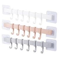 FUNNETOYU 3pcs Wall Mounted Coat Rack with Rotatable Hooks Space-Saving Belt and Hat Hanger for Bedroom Kitchen Bathroom Storage Smooth Surface Minimalist Modern Design