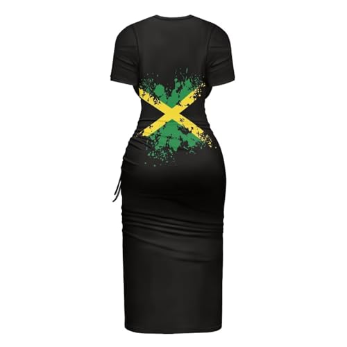 Image of Short Sleeve Dress for Women,Sexy Bodycon Dress,Plus Size Slit Dress,String Design s-4xl