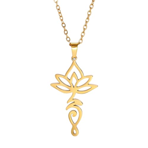ZHSHYS Accessorie Collar de Plata de Ley con Flor de Loto para Yoga para Mujeres y niñas, Gargantilla con Colgante de Loto y Mandala Budista, Collar de Loto Vintage Simple, Colgante de Loto