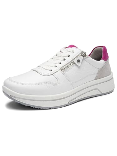 ARA Damen Sapporo Sneaker, White Pink Pebble 12 27540 44, 38 EU Weit