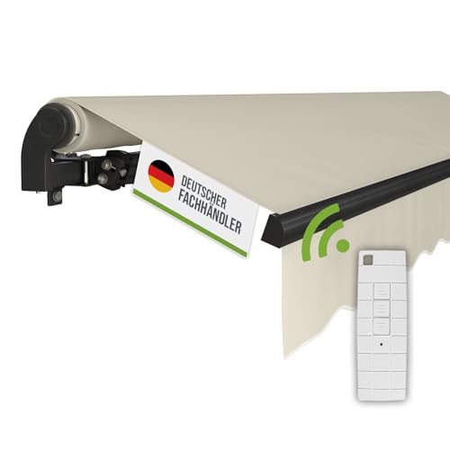 empasa Elektrische Gelenkarmmarkise 'Start Plus' Markise Sonnenmarkise Sonnenschutz, komplett vormontiert, Verschiedene Größen und Farben