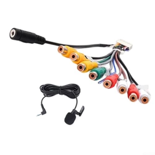 Cable adaptador auxiliar estéreo de coche con salida y micrófono para radios de coche Junsun con marco