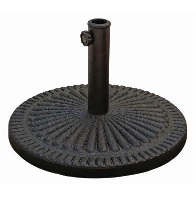Garden Mile Heavy Duty 14kg Garden Parasol Base Black Resin Umbrella Stand Round Decorative Cast...