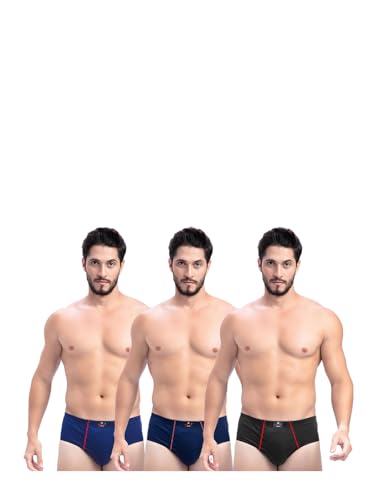 Image of Milton Mens Pure Cotton Solid Briefs with Inner Elastic|Premium Soft Breathable Underwear for Men|Comfort-Fit Waistband for All-Day Wear|Multi-Color, Color Name May Vary as per Availability|Pack of 3