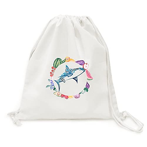 Sac en tissu pliable poissons de mer bleue requin biologie robuste anti-encombrement