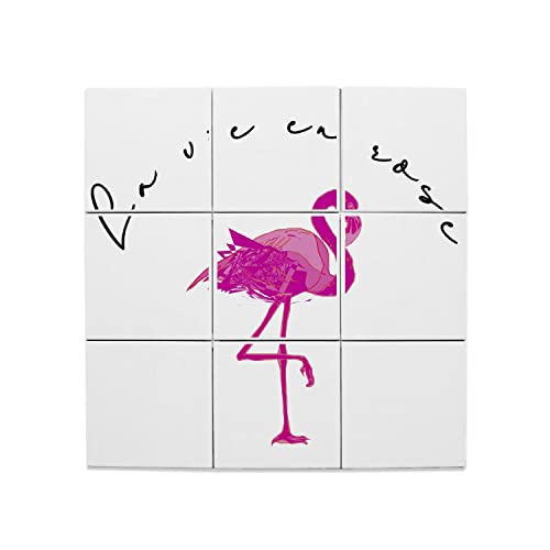 Carreaux céramique flamant rose décoratifs pour cuisine et salle de bain tropicale