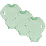 NMK Baby Long Sleeve Bodysuits 3-Pack – Ultra-Soft & Breathable Rib-Knit Onesie with Snap Closure for Easy Diaper Changes, Versatile Everyday Wear, Unisex Newborn 0-3 Months