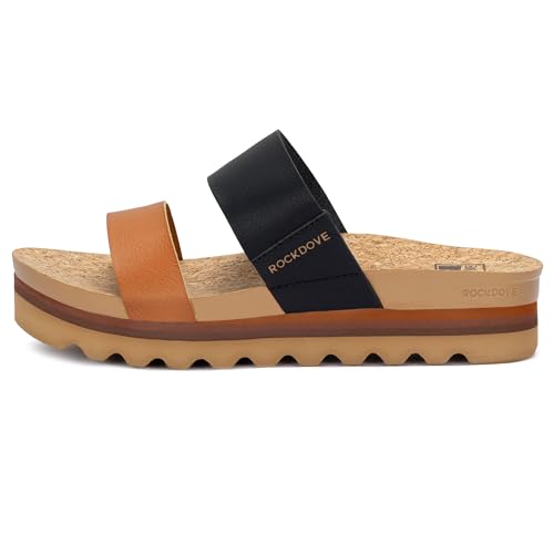 Image of RockDove Women's Isla Lift Platform Slide Sandals with Cushioned Arch Support and Soft Dual Straps