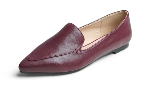 Image of FEVERSOLE Women's Loafer Flat Pointed Fashion Slip On Comfort Driving Office Shoes
