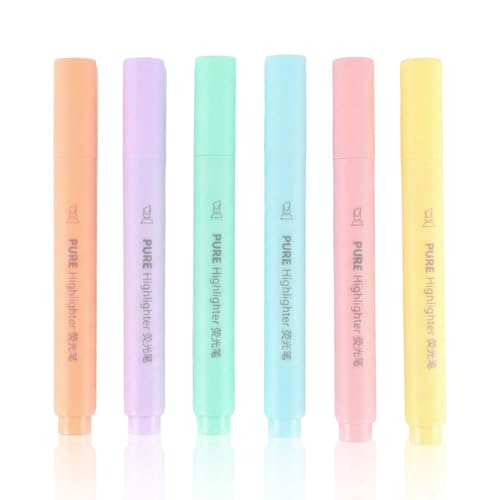 Daleweo Subrayadores Pastel 6 Colores, Marcadores Fluorescentes Macaron, Bolígrafos Gran Capacidad, Papelería Escolar Oficina, Para Dibujo Graffiti DIY