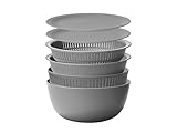 ライクイット (like-it) ざる ボウル 電子レンジ対応 Colander&Bowl 米とぎにも使える ザルとボール グレー 6点セット 日本製 水切り 湯切り可能 耐熱ボウル