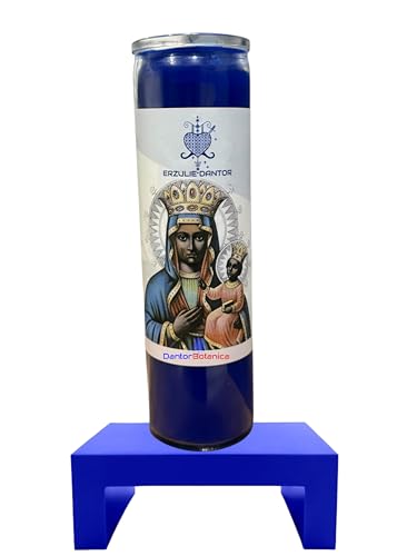 Erzulie Dantor 7 Day Candle, Ritual Black Madona EziliDanto African Saint Barbara Religious 7-Day Religious Prayer Candle,8 Inch Devotional Candle for Spiritual Rituals