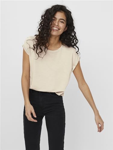 VERO MODA Damen VMAVA Plain SS TOP GA 5PACK T-Shirt Kurzarm, Balsam Green/Oil Green/Caribou/Rose Brown/Pumice Stone, M – Ansicht 4
