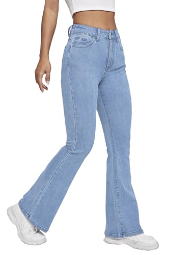 Image of TOPLOT Women's Jeans | Bootcut Fit Design | Trendy Fashion Stylish Look Structure |Regular Pant Baggy High Waist | Comfortable Wear | Easy Movement Fit | Casual & Everyday Wear (5155)