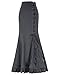 Victorian Gothic Ruffle Long Skirt Steampunk Vintage Mermaid Skirt Size S Dark Grey BP203-2