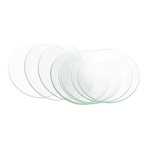 FUNOMOCYA 10 Pcs 90mm Heat Resistant Laboratory Watch Glasses Flat Tempered Glass Dishes for School Science Experiments and High School Lab Use
